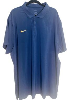 Nike Dri-FIT Polo Shirt 3XL Blue Swoosh Golf Athletic Performance Mens